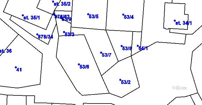 Parcela st. 53/7 v KÚ Opatov u Jihlavy, Katastrální mapa
