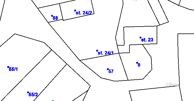 Parcela st. 24/1 v KÚ Opatov u Jihlavy, Katastrální mapa