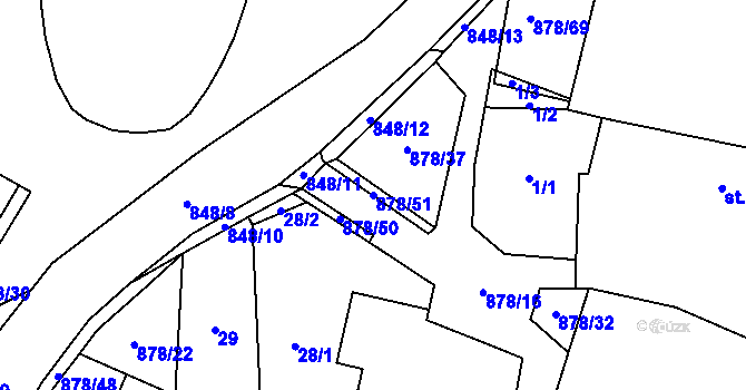 Parcela st. 878/51 v KÚ Opatov u Jihlavy, Katastrální mapa