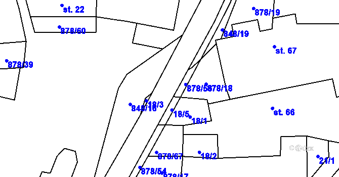 Parcela st. 878/55 v KÚ Opatov u Jihlavy, Katastrální mapa