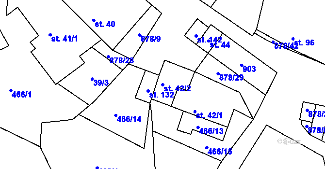 Parcela st. 42/2 v KÚ Opatov u Jihlavy, Katastrální mapa