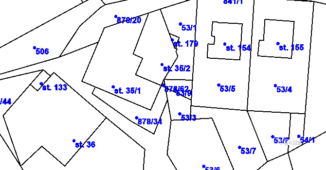 Parcela st. 878/62 v KÚ Opatov u Jihlavy, Katastrální mapa
