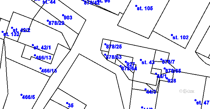Parcela st. 878/63 v KÚ Opatov u Jihlavy, Katastrální mapa
