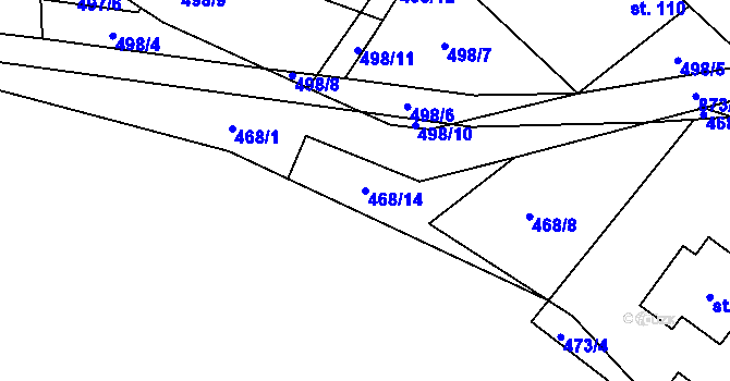 Parcela st. 468/14 v KÚ Opatov u Jihlavy, Katastrální mapa