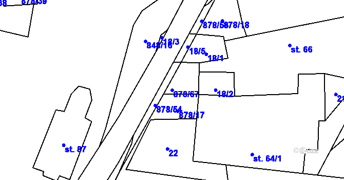 Parcela st. 878/67 v KÚ Opatov u Jihlavy, Katastrální mapa