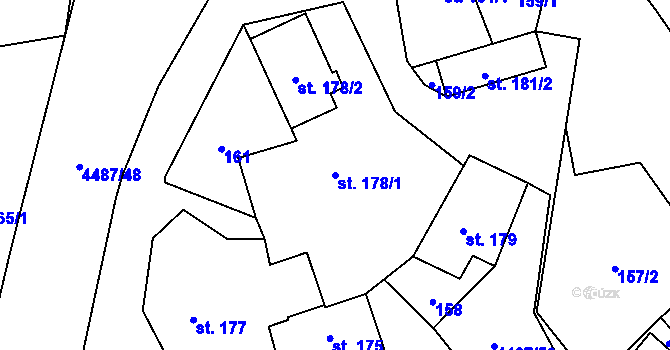 Parcela st. 178/1 v KÚ Opatov na Moravě, Katastrální mapa