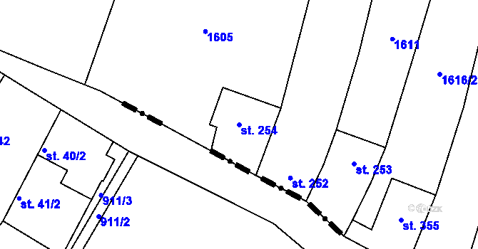 Parcela st. 254 v KÚ Opatov na Moravě, Katastrální mapa