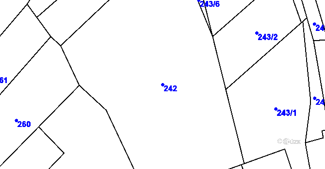 Parcela st. 242 v KÚ Opatov na Moravě, Katastrální mapa