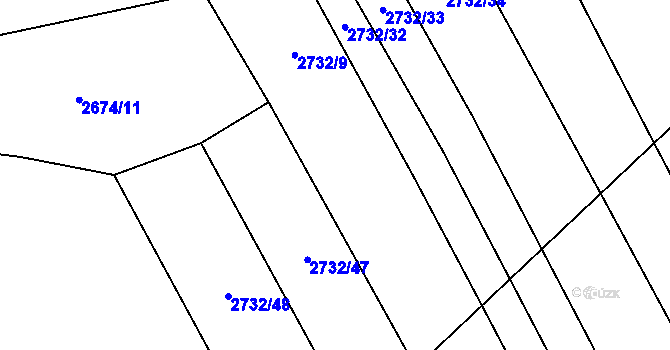 Parcela st. 2732/22 v KÚ Opatov na Moravě, Katastrální mapa