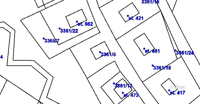 Parcela st. 3361/5 v KÚ Opatov na Moravě, Katastrální mapa