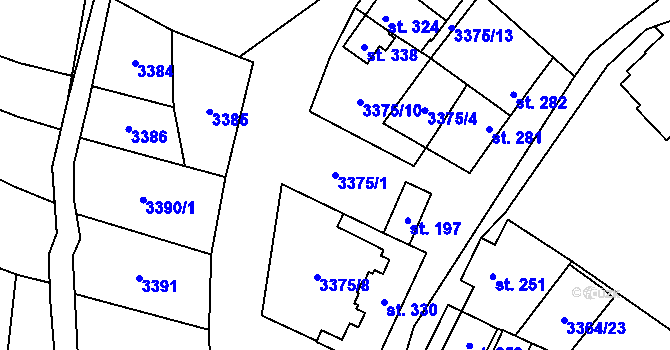 Parcela st. 3375/1 v KÚ Opatov na Moravě, Katastrální mapa