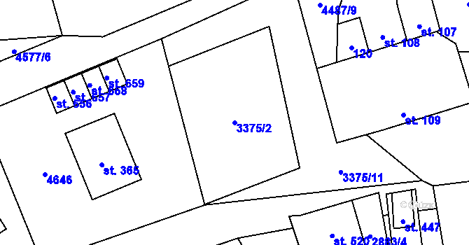 Parcela st. 3375/2 v KÚ Opatov na Moravě, Katastrální mapa