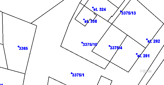 Parcela st. 3375/10 v KÚ Opatov na Moravě, Katastrální mapa