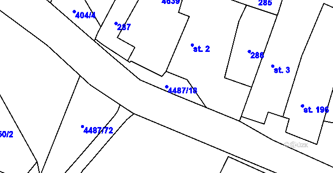 Parcela st. 4487/18 v KÚ Opatov na Moravě, Katastrální mapa