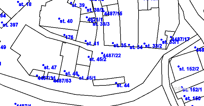 Parcela st. 4487/22 v KÚ Opatov na Moravě, Katastrální mapa
