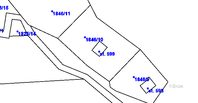Parcela st. 599 v KÚ Opatov na Moravě, Katastrální mapa
