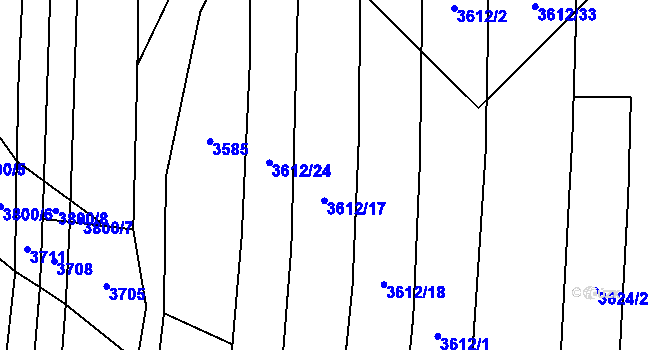 Parcela st. 3612/14 v KÚ Opatov na Moravě, Katastrální mapa