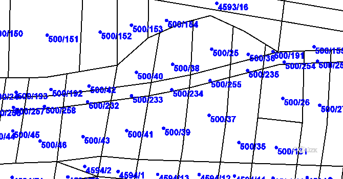 Parcela st. 500/234 v KÚ Opatov na Moravě, Katastrální mapa