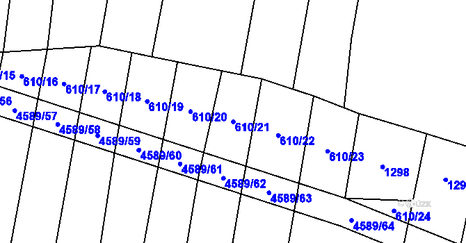 Parcela st. 610/21 v KÚ Opatov na Moravě, Katastrální mapa