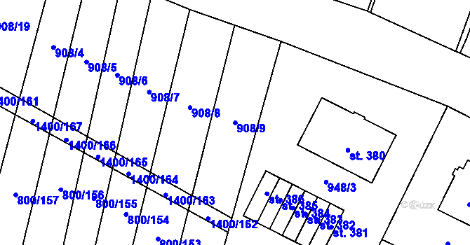 Parcela st. 908/9 v KÚ Opatov na Moravě, Katastrální mapa