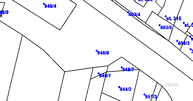 Parcela st. 948/8 v KÚ Opatov na Moravě, Katastrální mapa