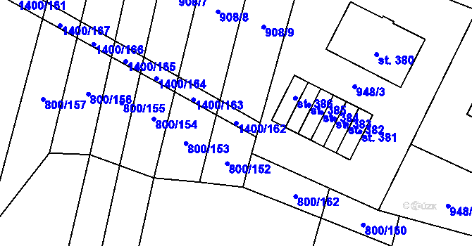 Parcela st. 1400/162 v KÚ Opatov na Moravě, Katastrální mapa
