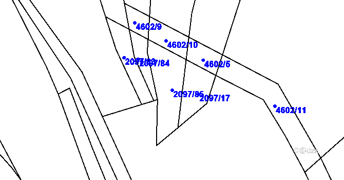Parcela st. 2097/85 v KÚ Opatov na Moravě, Katastrální mapa