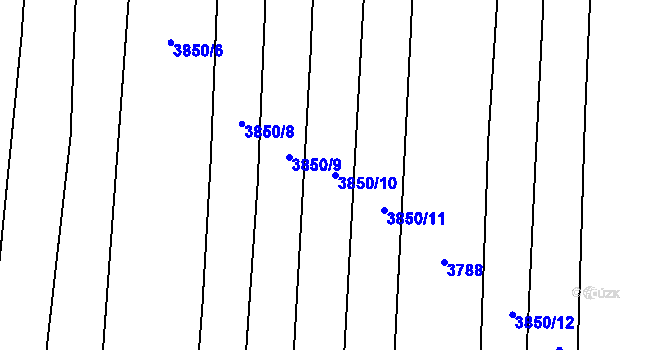 Parcela st. 3850/10 v KÚ Opatov na Moravě, Katastrální mapa