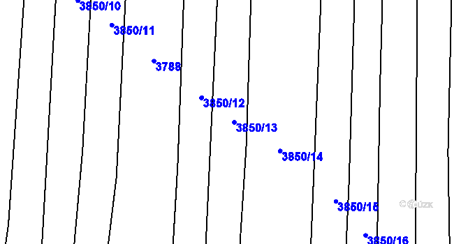 Parcela st. 3850/13 v KÚ Opatov na Moravě, Katastrální mapa