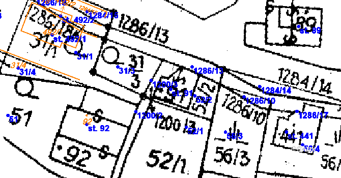 Parcela st. 91 v KÚ Opatovec, Katastrální mapa