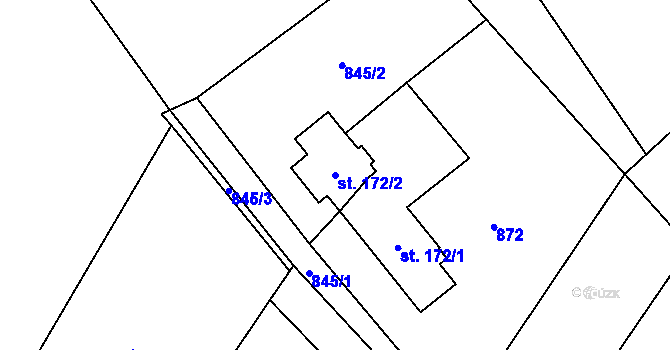 Parcela st. 172/2 v KÚ Opatovec, Katastrální mapa