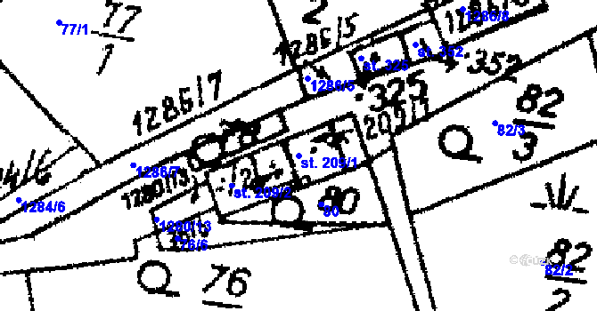 Parcela st. 209/1 v KÚ Opatovec, Katastrální mapa