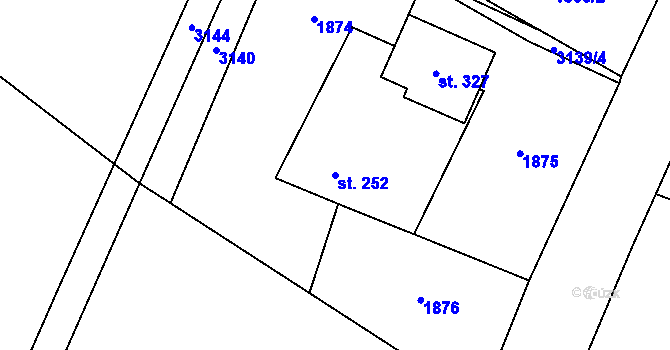 Parcela st. 252 v KÚ Opatovec, Katastrální mapa
