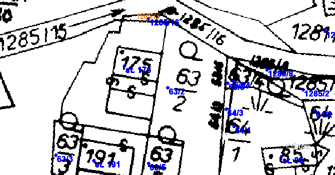 Parcela st. 63/2 v KÚ Opatovec, Katastrální mapa