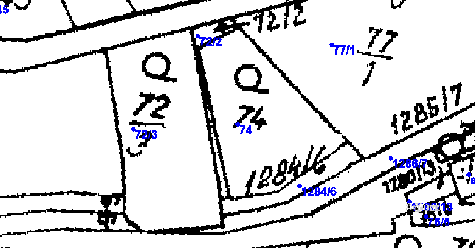 Parcela st. 74 v KÚ Opatovec, Katastrální mapa