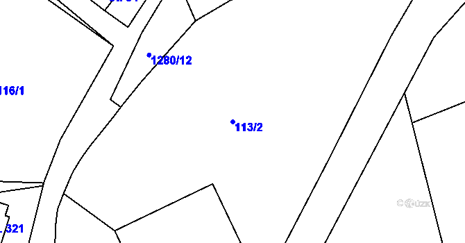 Parcela st. 113/2 v KÚ Opatovec, Katastrální mapa