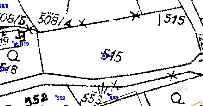 Parcela st. 515 v KÚ Opatovec, Katastrální mapa