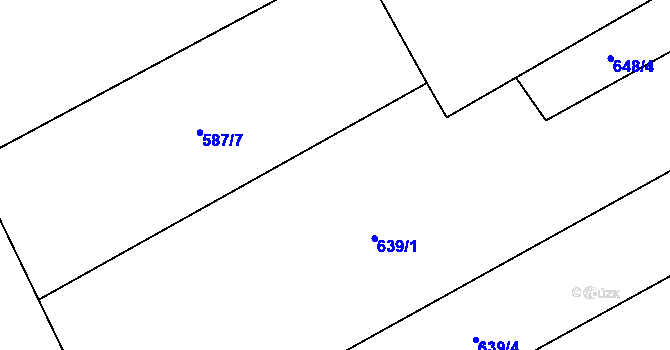 Parcela st. 587/3 v KÚ Opatovec, Katastrální mapa