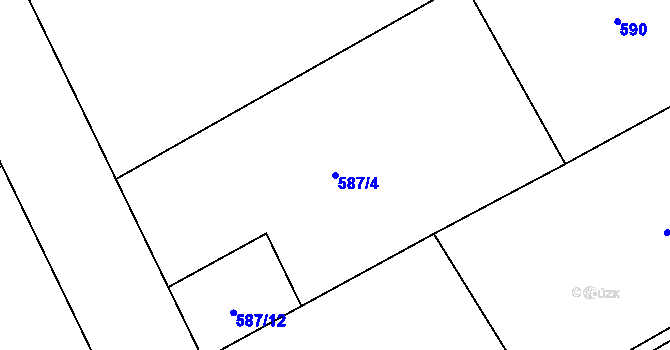 Parcela st. 587/4 v KÚ Opatovec, Katastrální mapa