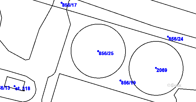 Parcela st. 856/25 v KÚ Opatovec, Katastrální mapa