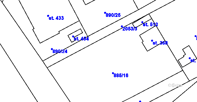Parcela st. 885/18 v KÚ Opatovec, Katastrální mapa