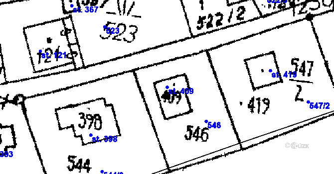 Parcela st. 409 v KÚ Opatovec, Katastrální mapa