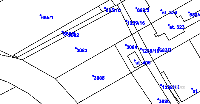Parcela st. 587/10 v KÚ Opatovec, Katastrální mapa