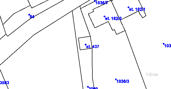 Parcela st. 437 v KÚ Opatovec, Katastrální mapa