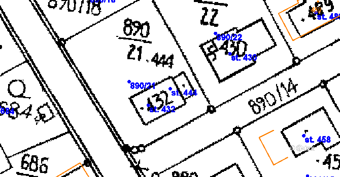 Parcela st. 444 v KÚ Opatovec, Katastrální mapa