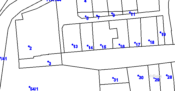 Parcela st. 14 v KÚ Opatovice u Rajhradu, Katastrální mapa