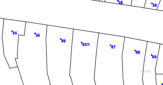 Parcela st. 62/1 v KÚ Opatovice u Rajhradu, Katastrální mapa