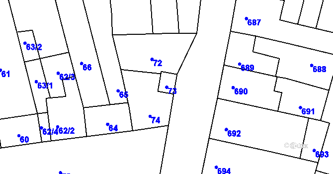 Parcela st. 73 v KÚ Opatovice u Rajhradu, Katastrální mapa