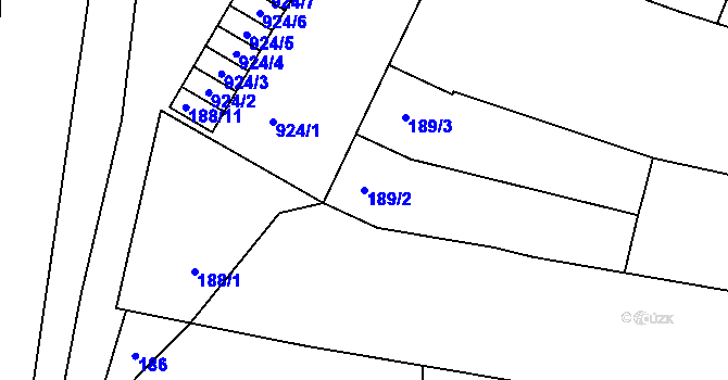 Parcela st. 189/2 v KÚ Opatovice u Rajhradu, Katastrální mapa