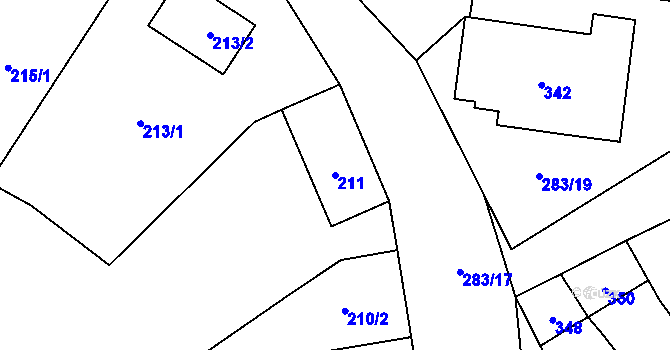 Parcela st. 211 v KÚ Opatovice u Rajhradu, Katastrální mapa